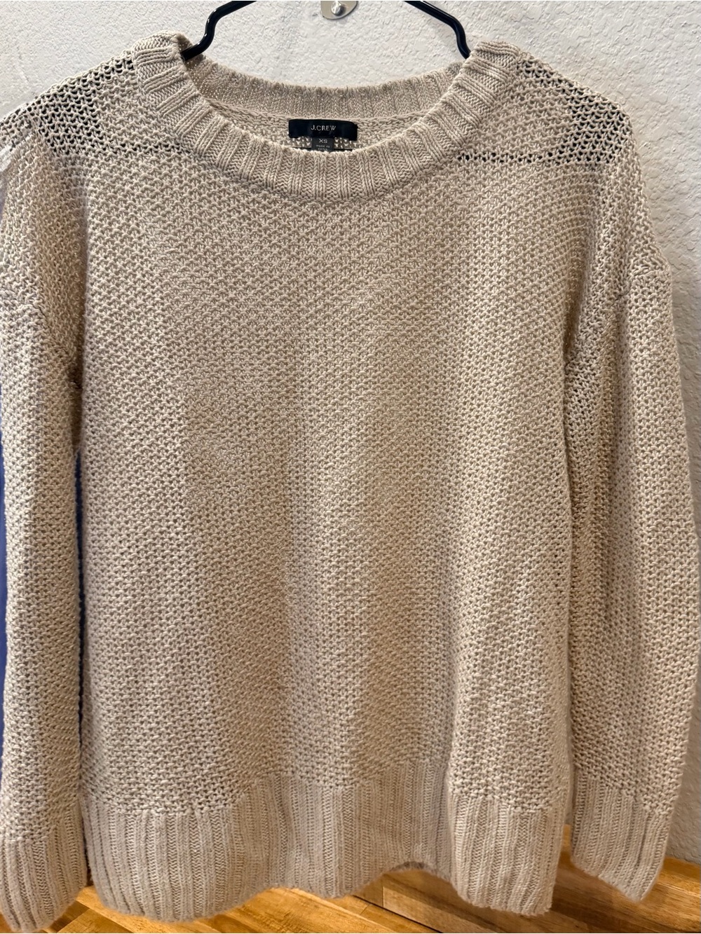 J. Crew Neutral Cream Crewneck Sweater
